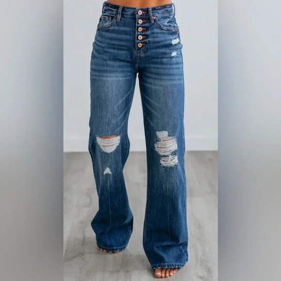 KanCan Dark Blue High-Rise Denim Jeans - Picture 2 of 9